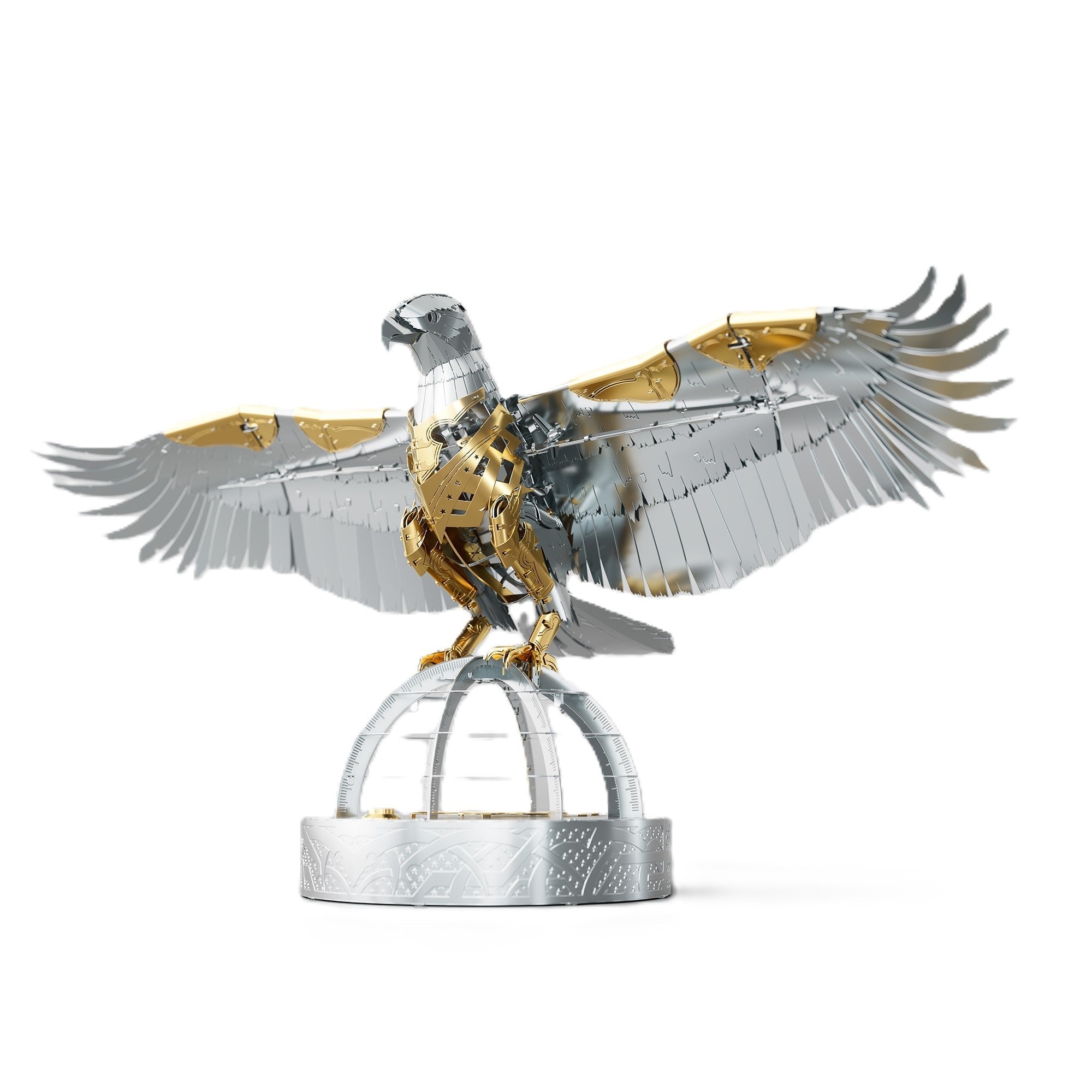Unity Wings Golden Armor mechanical eagle model kit on a white background