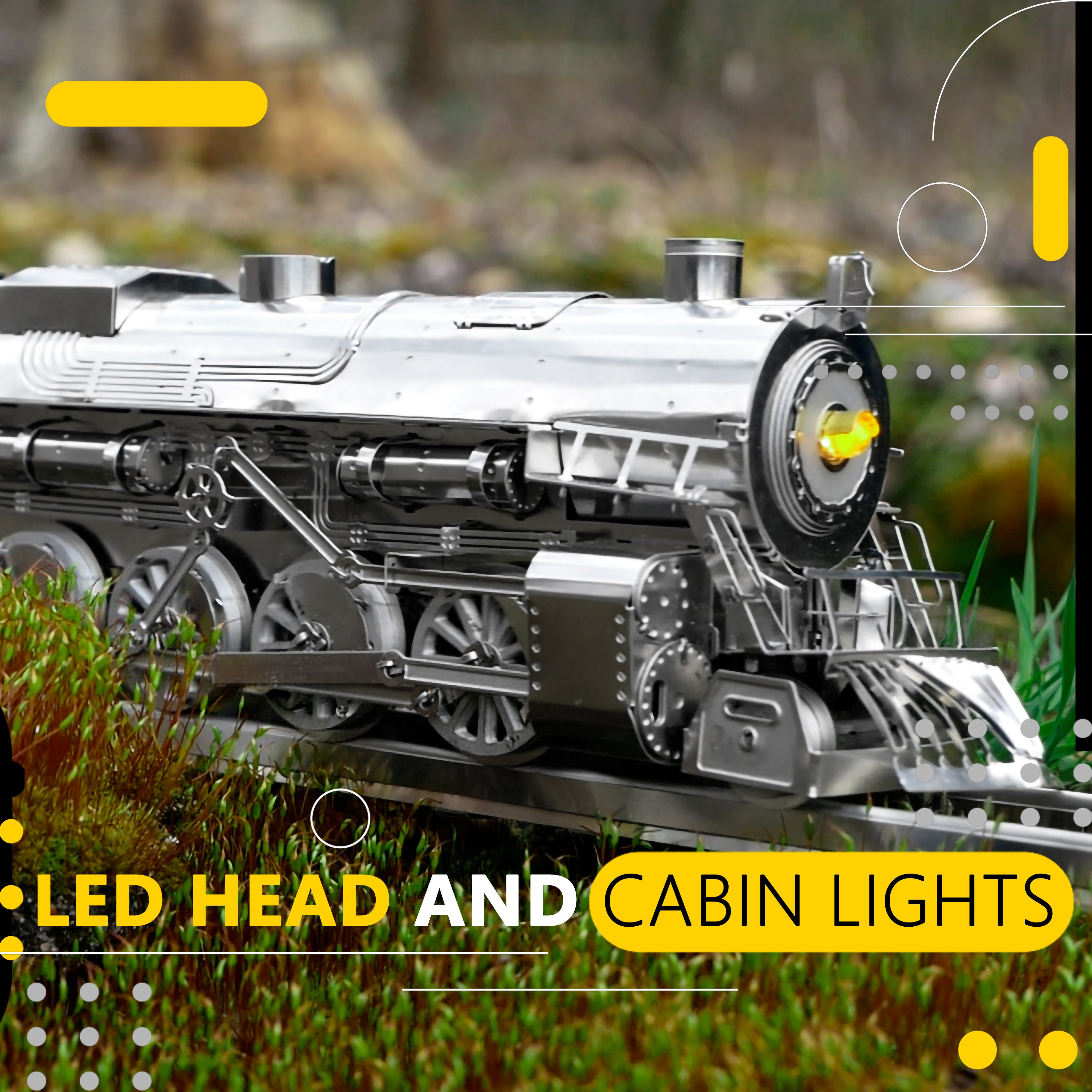 POLAR STEEL train kit information graphic showing build features