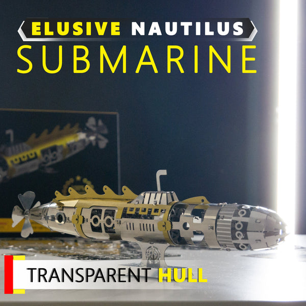 Close-up view of Elusive Nautilus Submarine model components