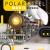 Information graphic showing details of the POLAR STEEL steam train kit