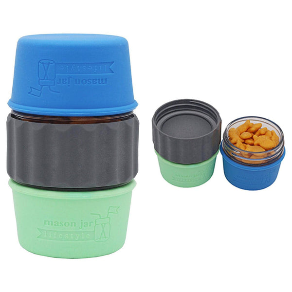 2-in-1 Lid to Connect Two Regular Mouth Mason Jars 2 Pack