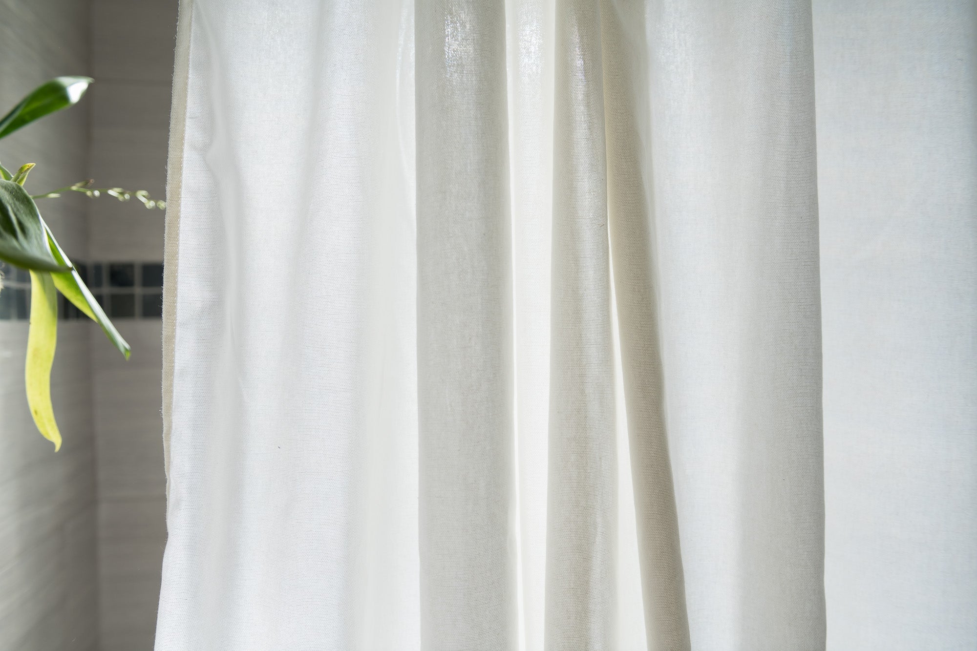 Cotton Shower Curtain – White or Natural, Bath, Tub + Stall Sizes