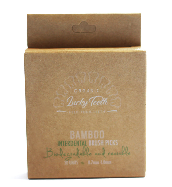 Reusable Bamboo Interdental Brush / Flossers. Part Compostable and Biodegradable. 0.7 mm & 1.0mm (20 pack)