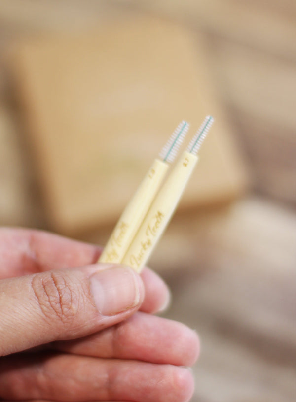Reusable Bamboo Interdental Brush / Flossers. Part Compostable and Biodegradable. 0.7 mm & 1.0mm (20 pack)