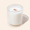 Close-up of 11oz Allure™ clear double glass candle jar showing hand-blown construction detail