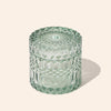 7oz Posh™ glass candle vessel in translucent mint with lid, bulk candle jars by makesy