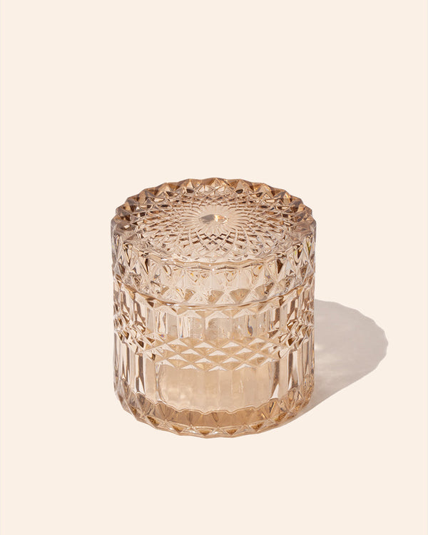 7oz Posh™ Glass Candle Vessel & Lid – Heavy-Weight Crystal Design