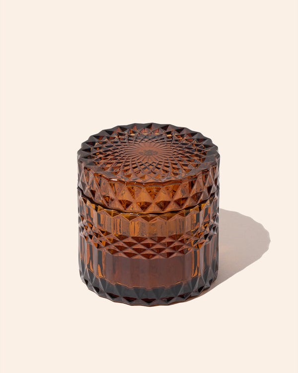 7oz Posh™ Glass Candle Vessel & Lid – Heavy-Weight Crystal Design
