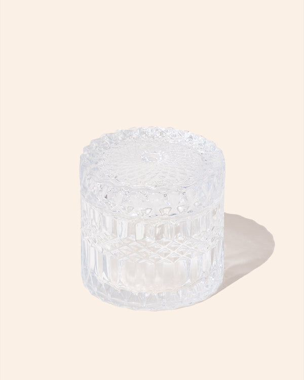 7oz Posh™ Glass Candle Vessel & Lid – Heavy-Weight Crystal Design