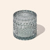 7oz Posh™ glass candle jar in translucent sky with matching lid for candle making
