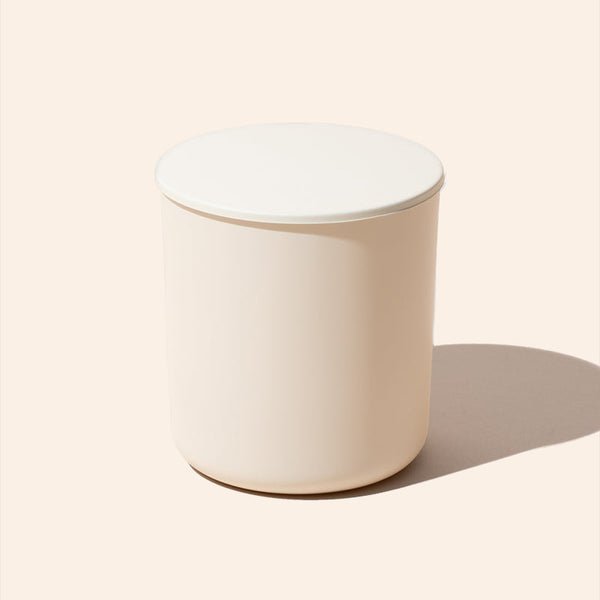 8oz Aura® matte cream glass candle jar with lid by makesy®