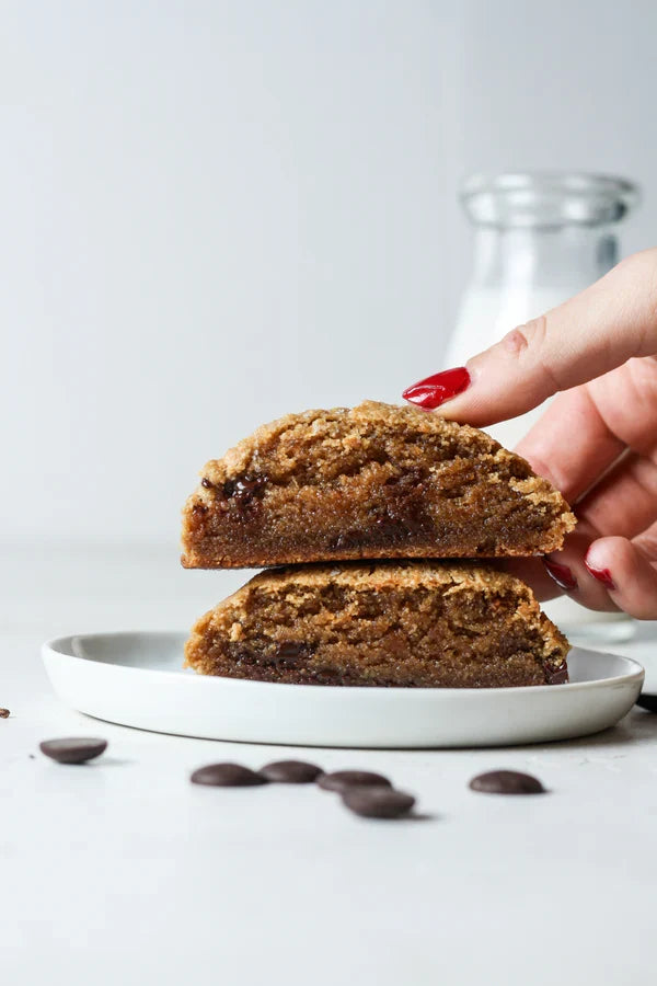 Vegan chocolate chip cookies baked in small batches in Dallas, Texas