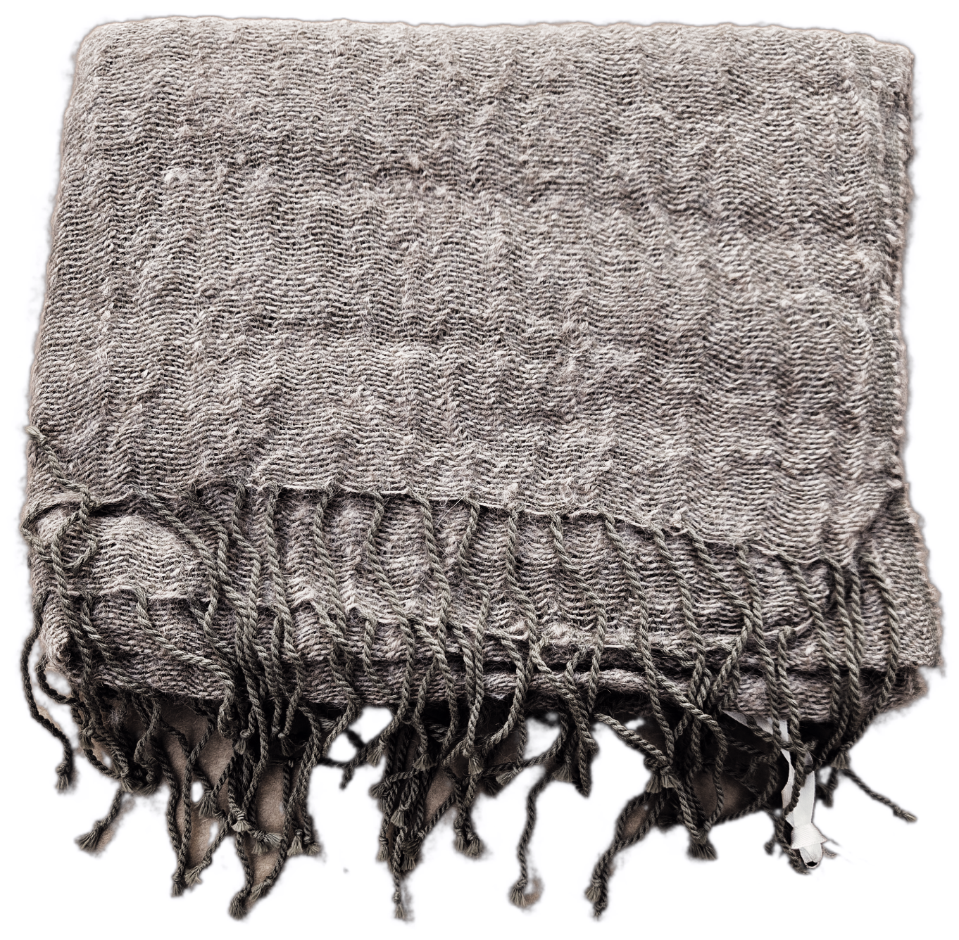 Awana Alpaca Pashmina scarf in green and pewter grey light, a handmade Ecuadorian alpaca gift