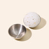 Stainless steel bath bomb mold by makesy producing perfectly round DIY bath bombs