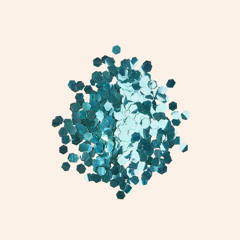 makesy large eco glitter in Aventurine shade — plant-based chunky glitter for crafts and cosmetics