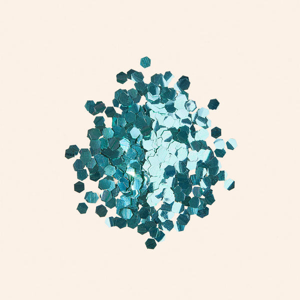 makesy large eco glitter in Aventurine shade — plant-based chunky glitter for crafts and cosmetics