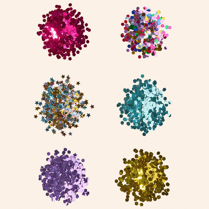 makesy large eco glitter assorted colours in biodegradable chunky cut for crafts and cosmetics