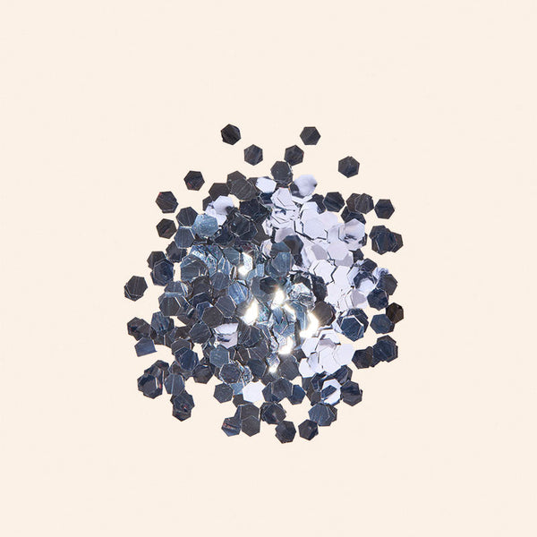 Hexagonal-shaped decorative elements on a beige background