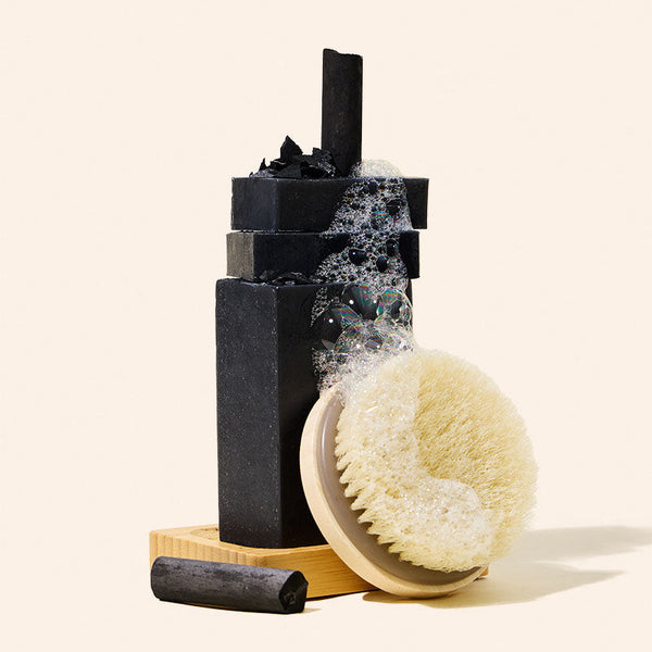 Black coco charcoal melt and pour soap base block by makesy with deep black colour from bamboo charcoal