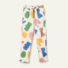 Colorful patterned pants on a white background