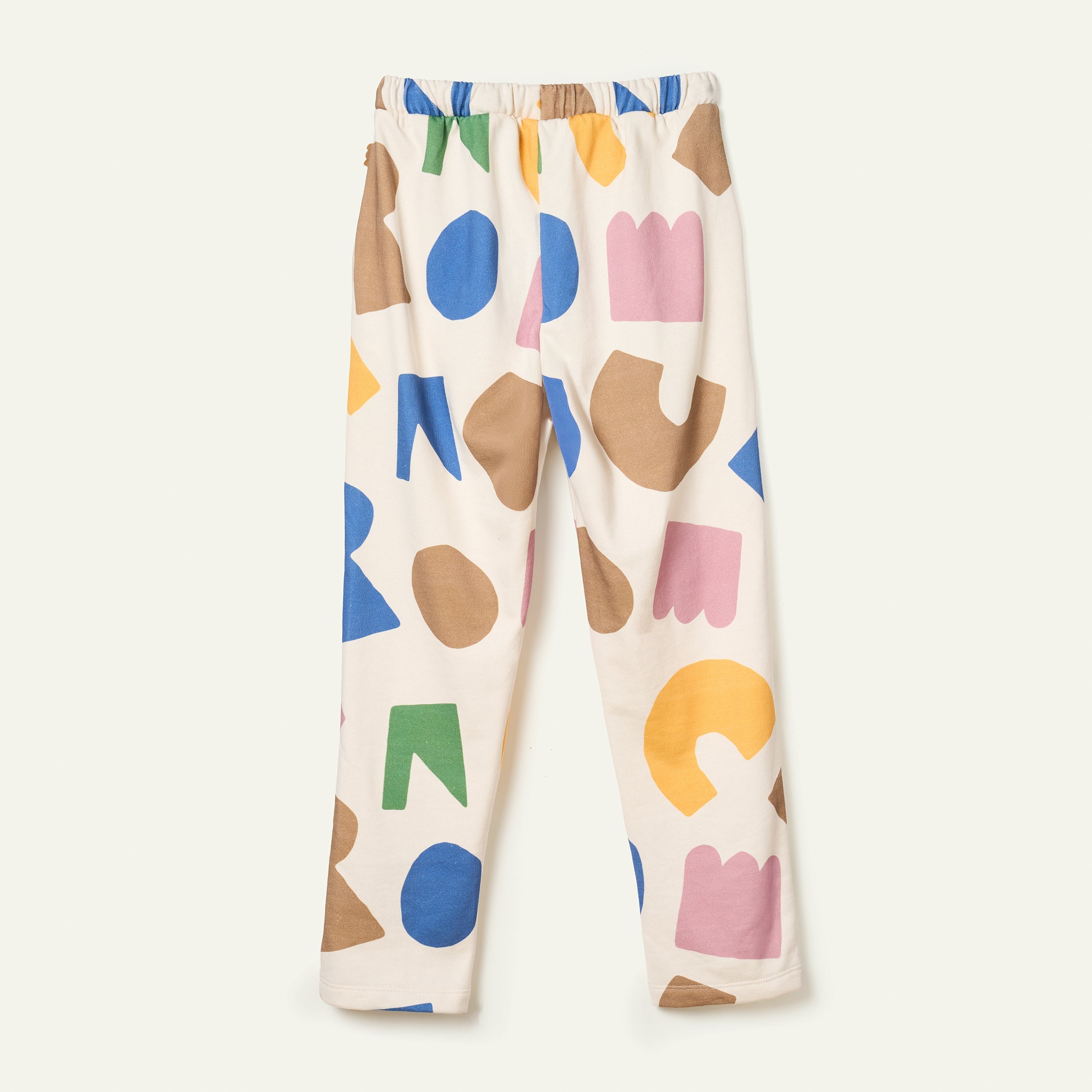 Colorful patterned pants on a white background