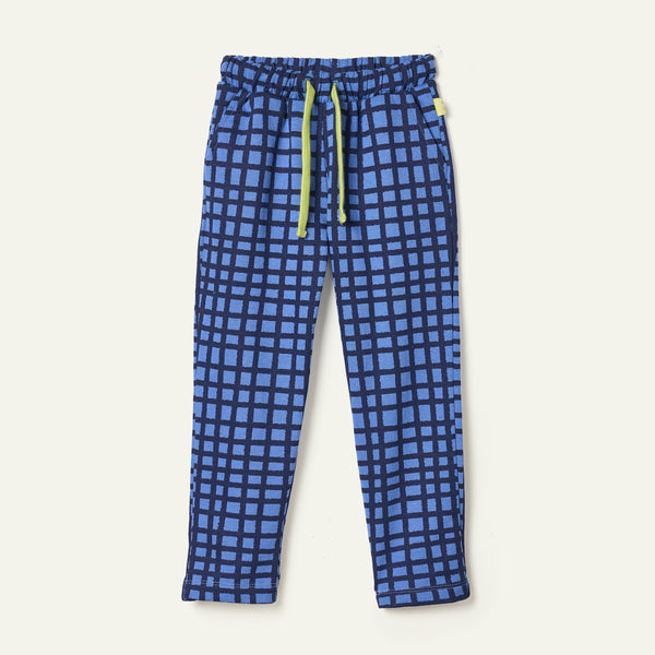 Recycled Cotton Blue Grid Jogger