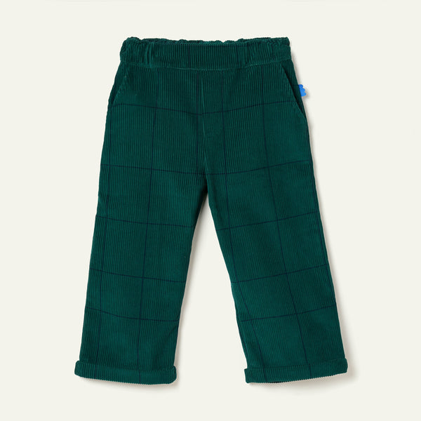 Recycled Cotton Evergreen Grid Corduroy Pant