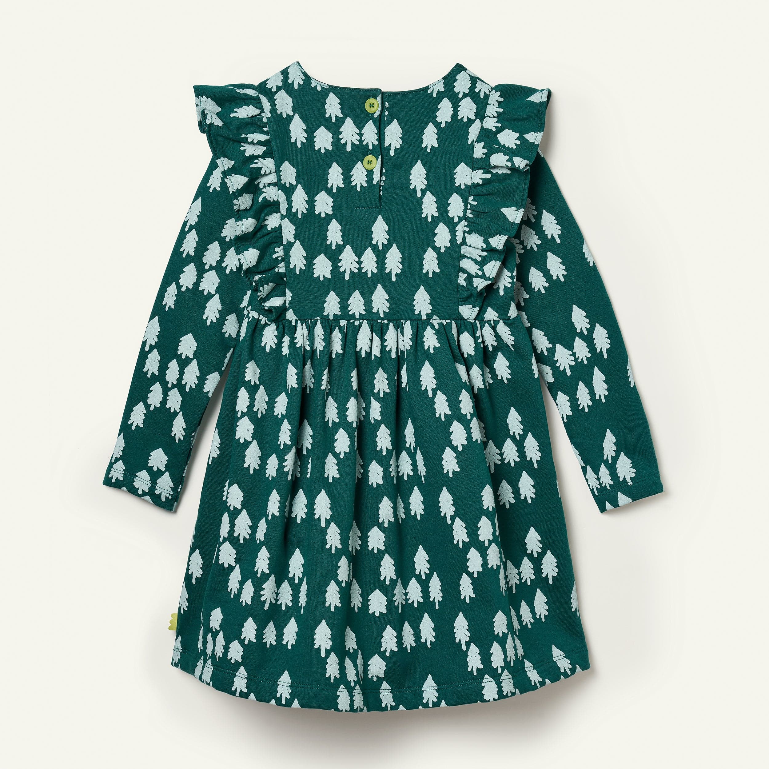 Recycled Cotton Snowy Pine Ruffle Dress for Girls – Mon Coeur