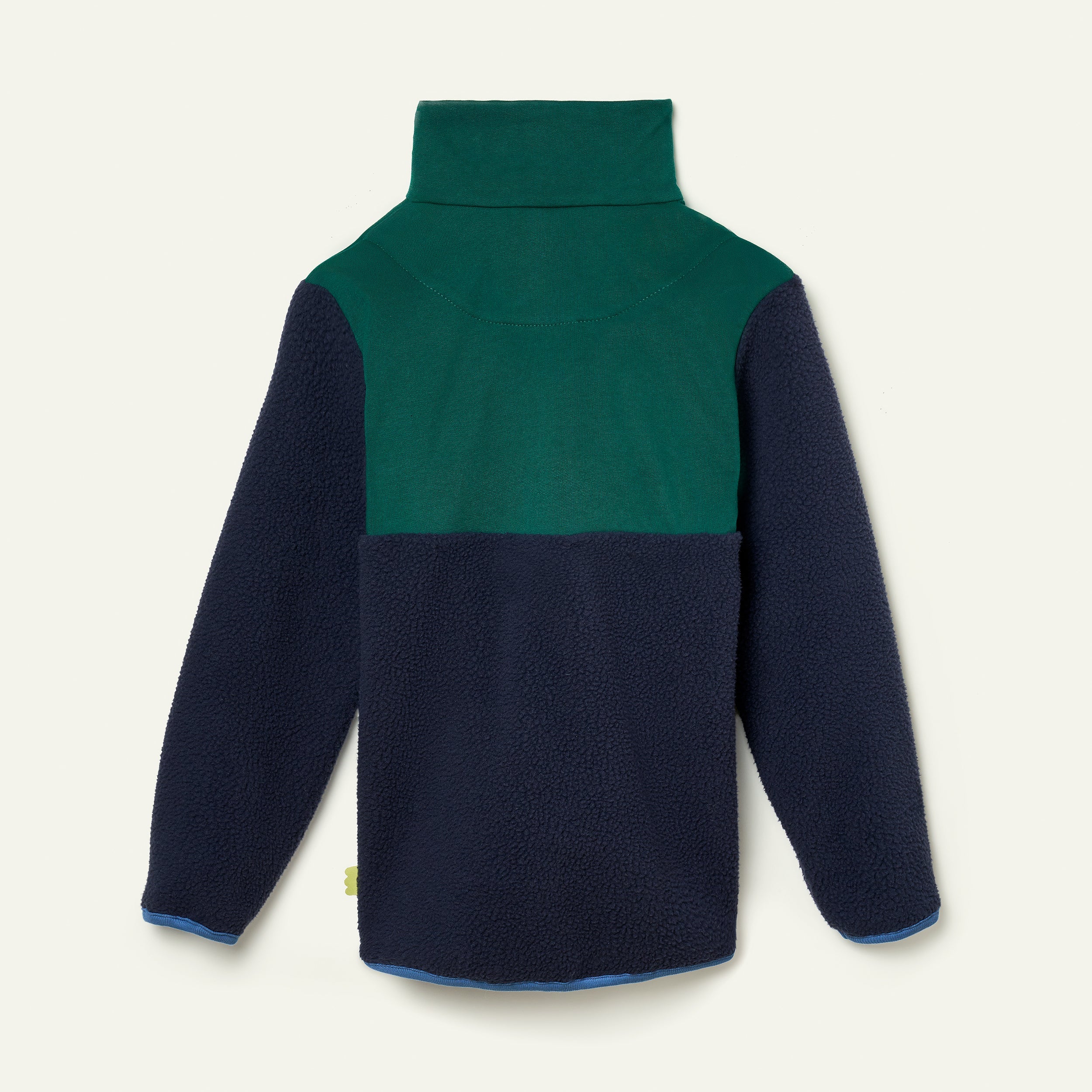 Mon Coeur Kids Navy Sherpa Zip Up front view, unisex sustainable kids clothing made in Portugal