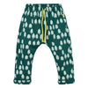 Mon Coeur Snowy Pine Jogger in forest green recycled cotton fleece for kids, front view