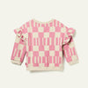 Recycled Cotton Pink Block Ruffled Sweatshirt