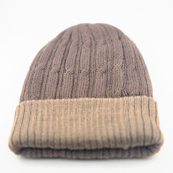 Reversible Cabled 100% Alpaca Knit Hat