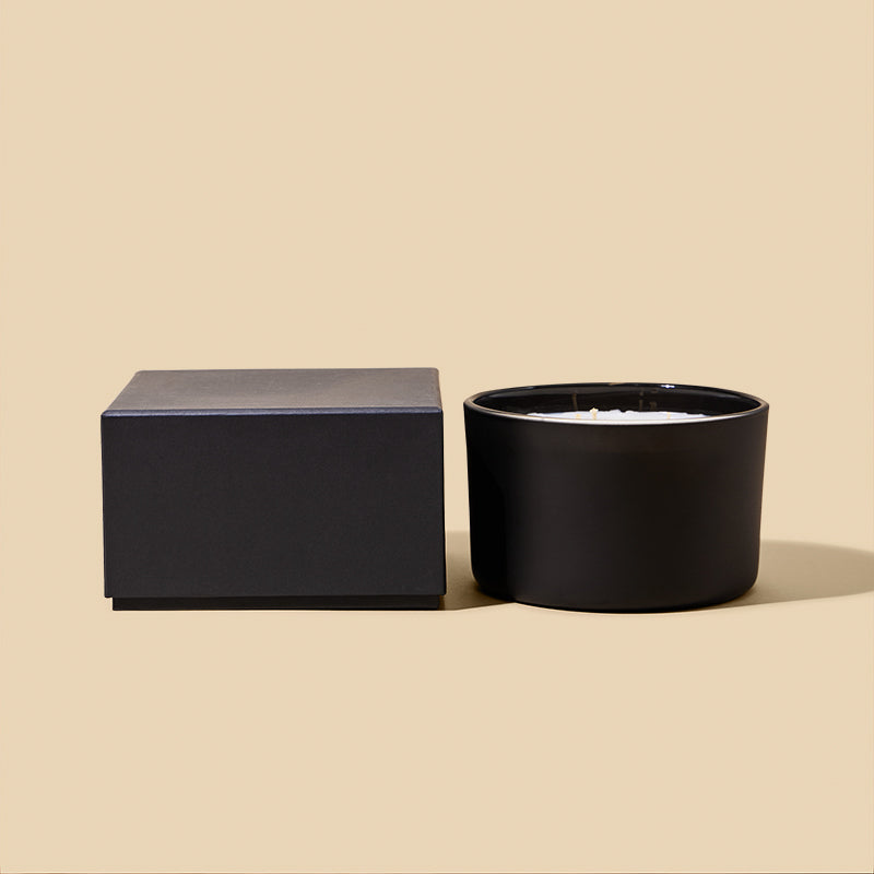 Close-up of makesy 18oz Dream Candle Box with pre-affixed insert for secure candle display