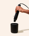 Close-up of makesy heat gun matte black finish and nozzle detail