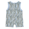 Baby romper with cactus pattern on a light blue background
