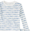 Apple Park Breezy Bay Stripe bamboo blend two-piece pajama set displayed full length — blue stripe kids sleepwear