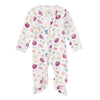 Apple Park Seaside Treasures bamboo blend zip footie baby romper with shells and starfish print
