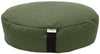 Green meditation cushion with a visible brand logo on a white background