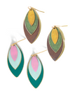 Leaf Tones oval disc drop earrings in autumnal tones by Fair Anita