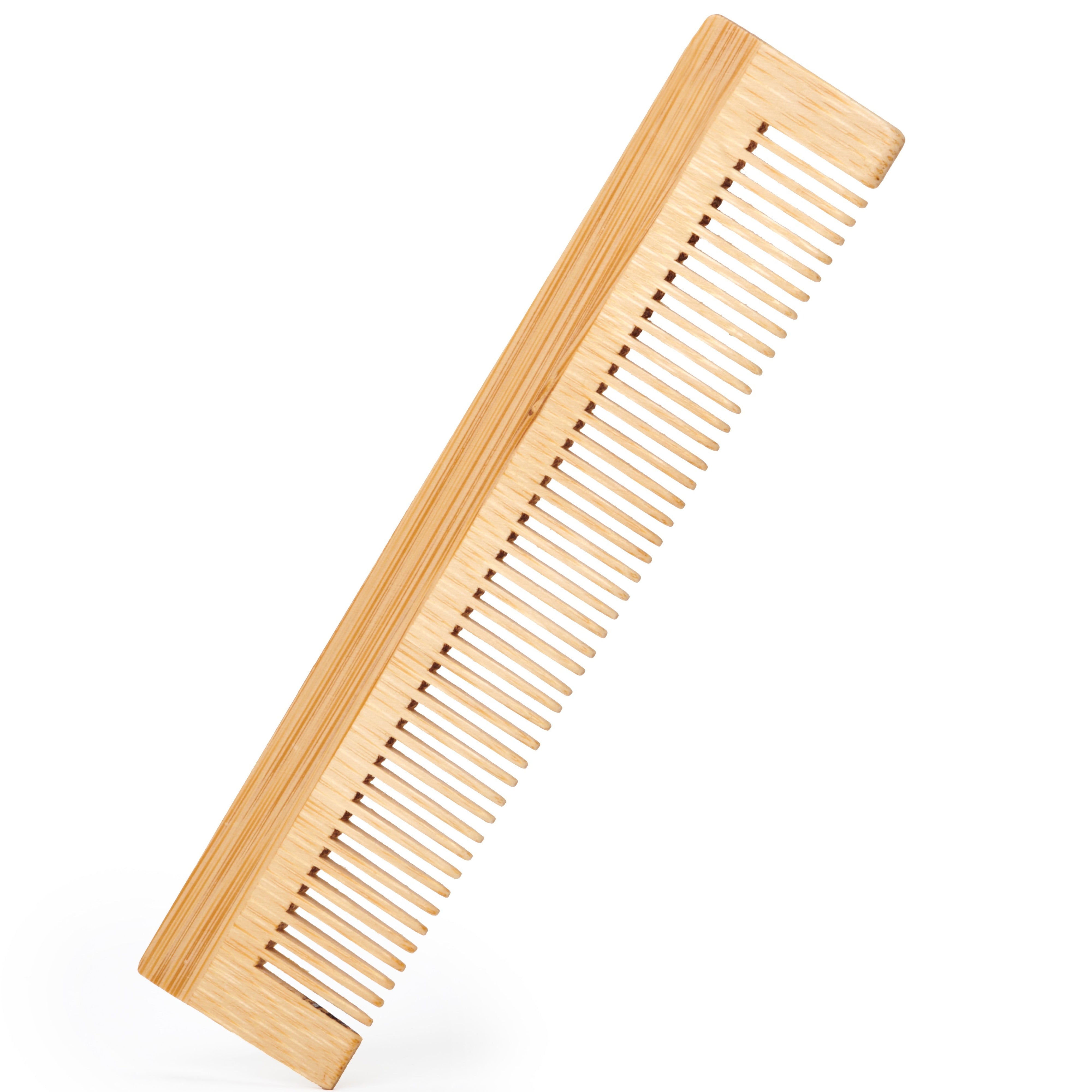 Desesh rectangular bamboo hair comb on a light background — plastic-free and eco-friendly