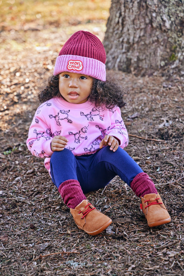 Mon Coeur Classic Baby Leggings styled as part of a full autumn outfit for babies
