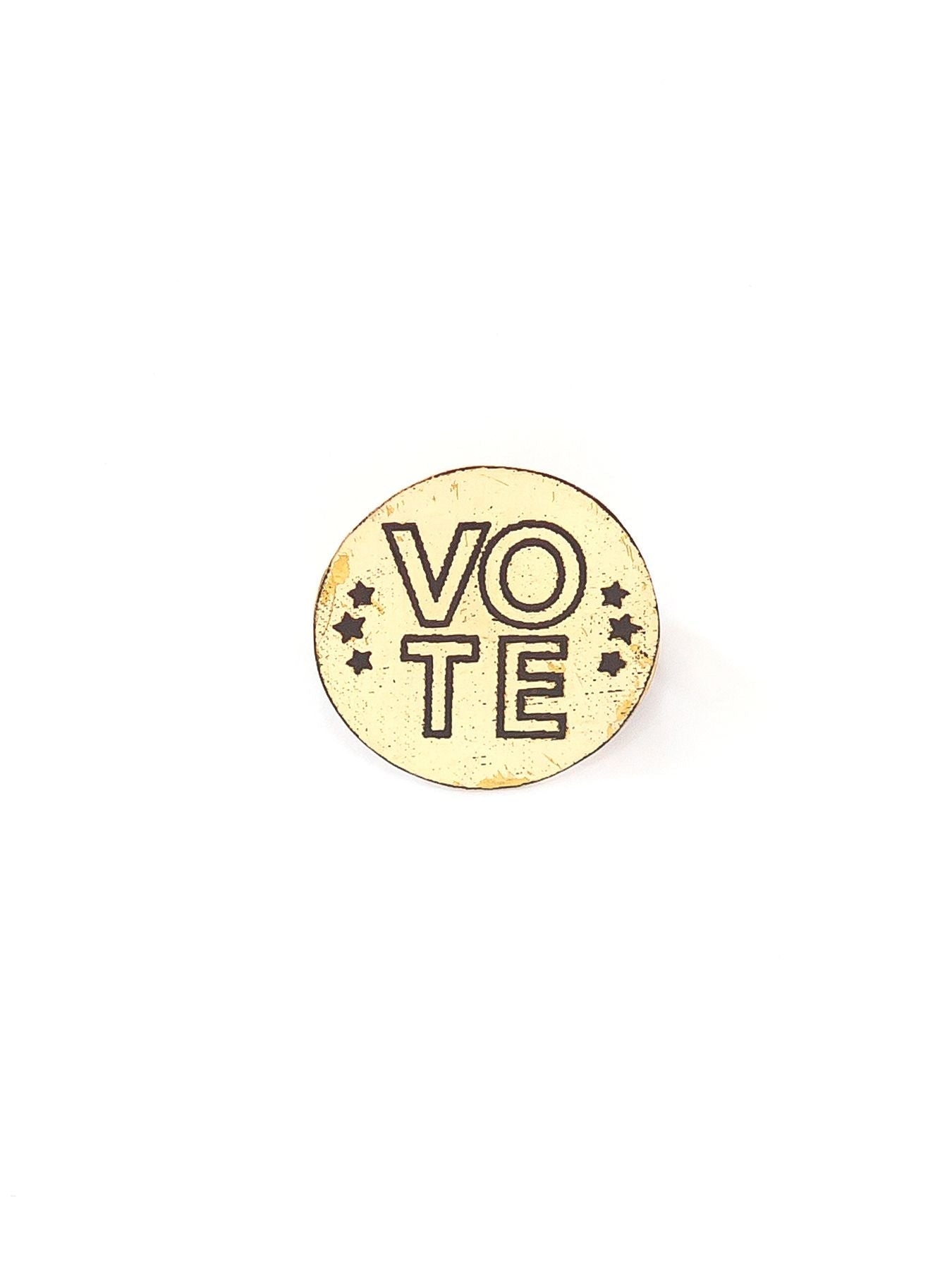 Recycled Brass Vote Pin – Ethically Made Civic Accessory