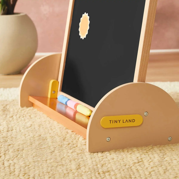 Tiny Land Double-Sided Magnetic Chalkboard Easel for Kids
