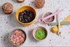 Bamboozle measuring and bowl lid bundle styled in a home kitchen setting