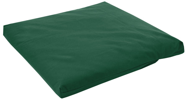Green mattress protector on a white background