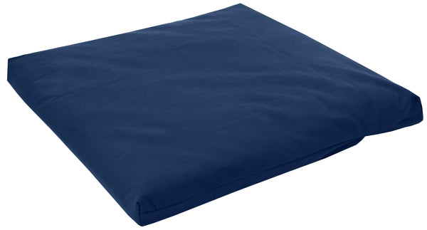 Navy blue mattress cover on a white background