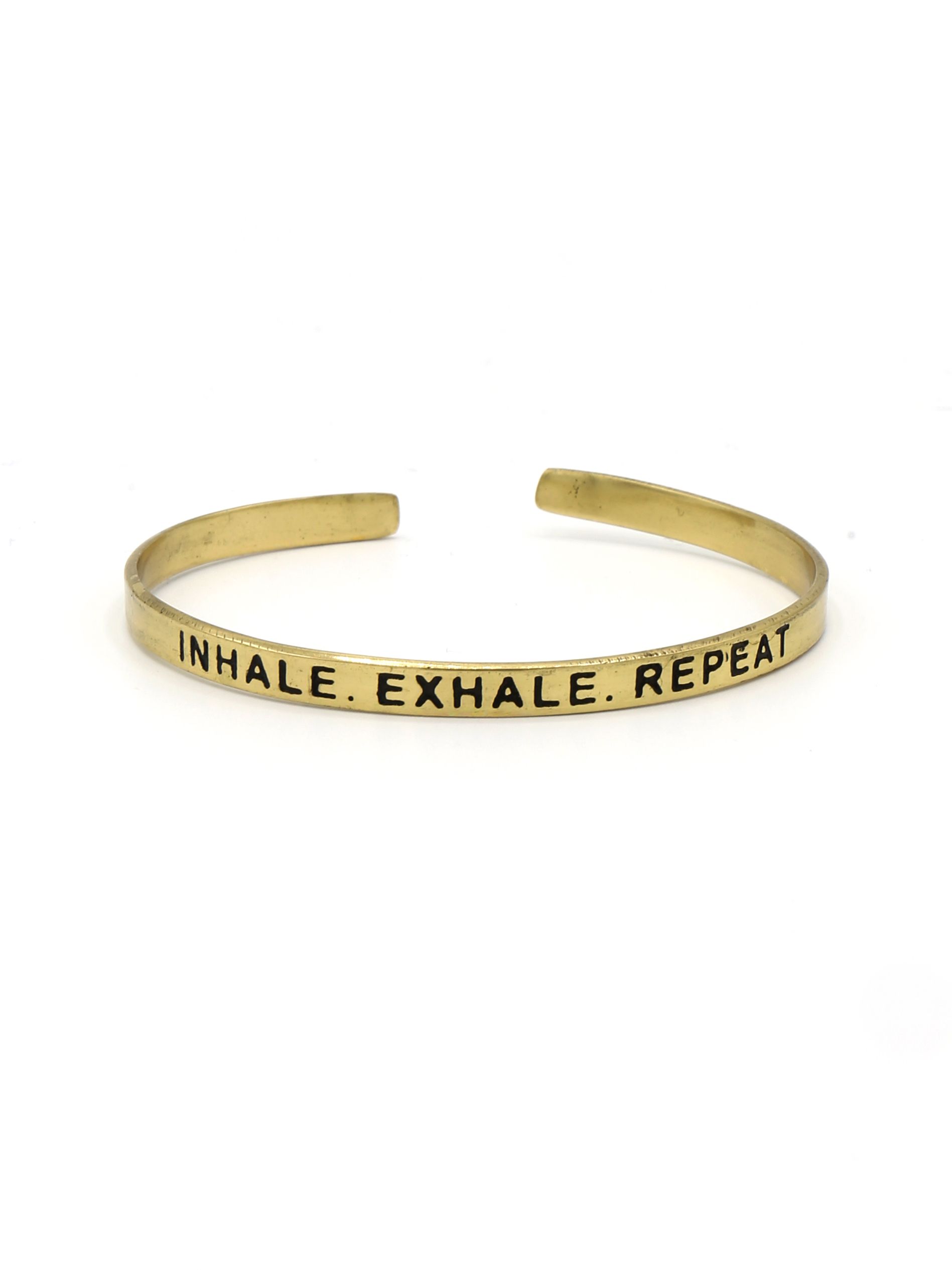 Breathe Quote Cuff – Adjustable Recycled Metal Bracelet