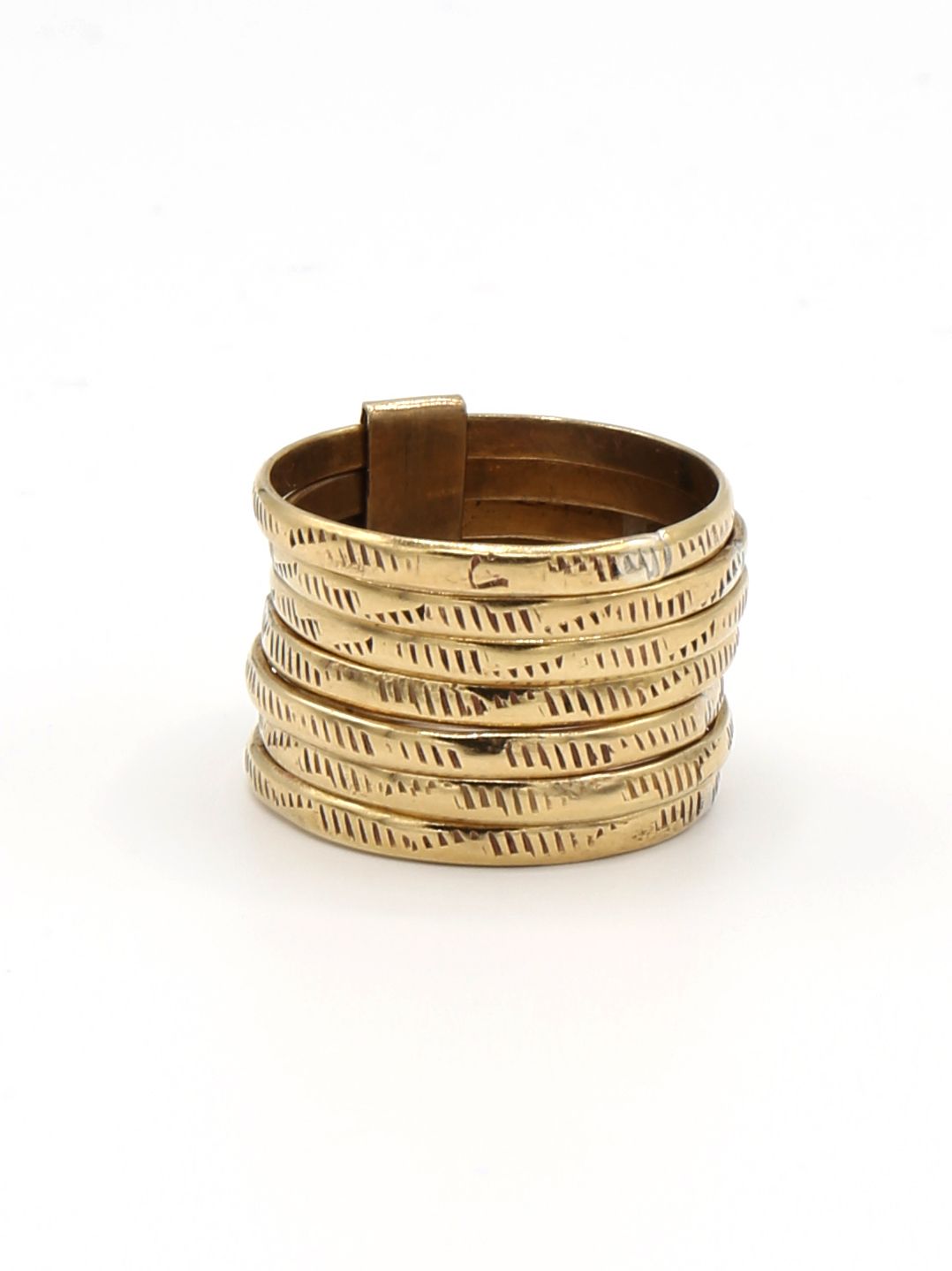 Stacked Armor Statement Ring | Recycled Brass | Fair Anita