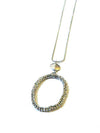 Beaded Hollow Oval Pendant Necklace | Recycled Metal | Fair Anita