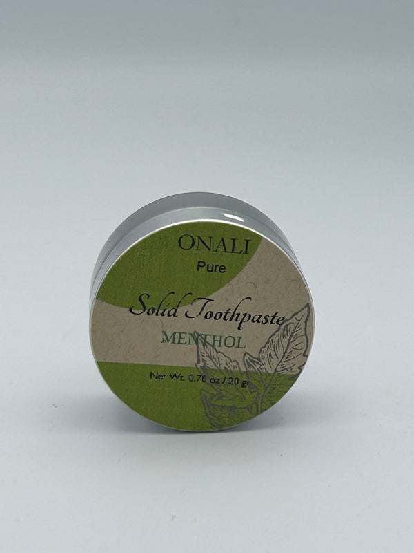Onali Natural Solid Toothpaste - organic, zerowaste, vegan! Cleans, shines, fights plaque, freshens breath. Travel-friendly, eco-friendly. Shop now!